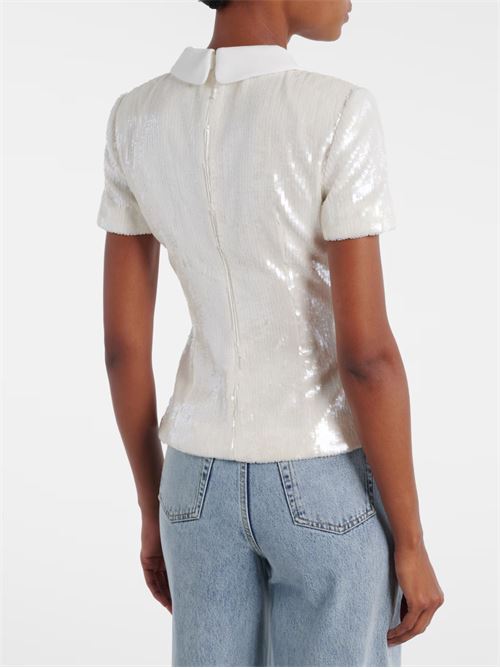 Top con paillettes SELF PORTRAIT | RS26016TWHITE